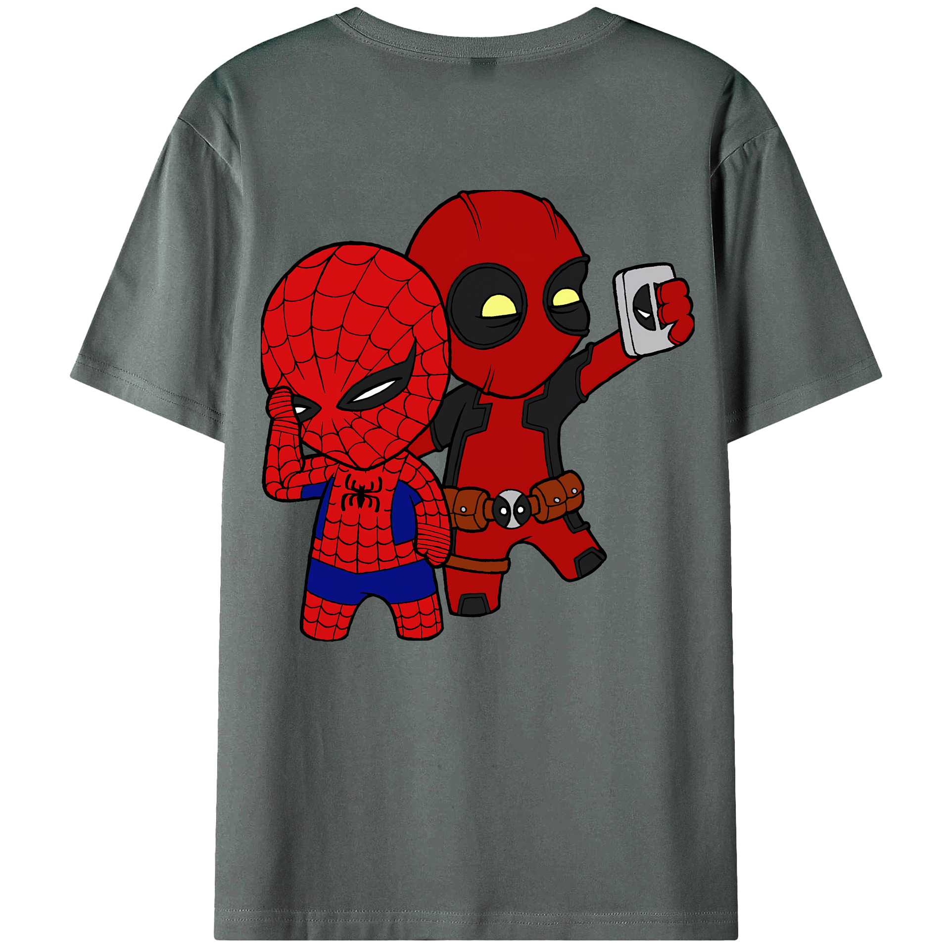 （画像用） Deadpool デッドプール 綿100％ メンズ半袖Tシャツ（バックプリント） 通気性